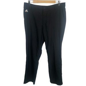 Adidas Golf Mens 34x32 Black  3 Stripe Tech Flat Front Performance Golf Pants